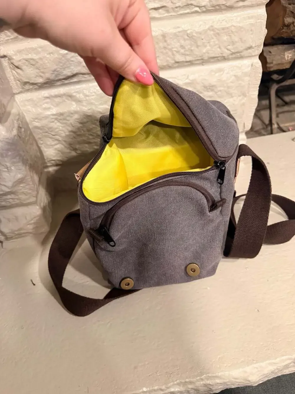 S-Zone Canvas and Leather Trim DSLR SLR Camera Shoulder Messenger Bag